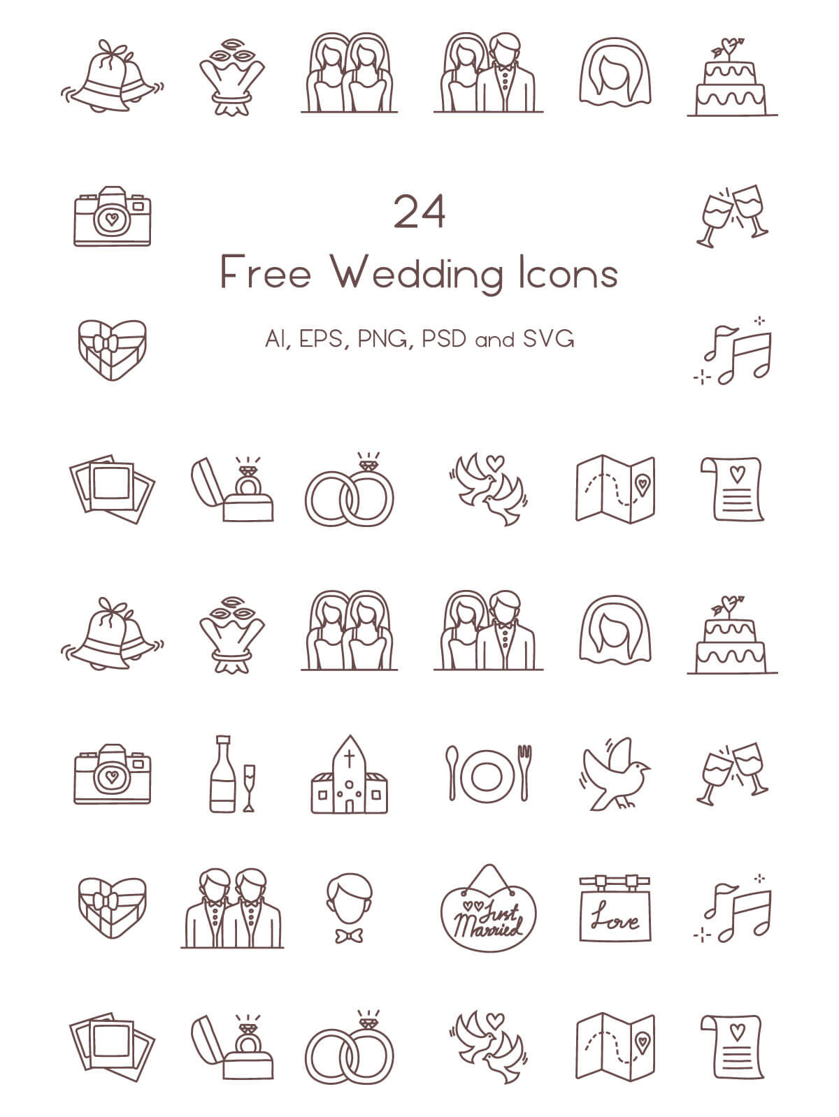 free wedding icons